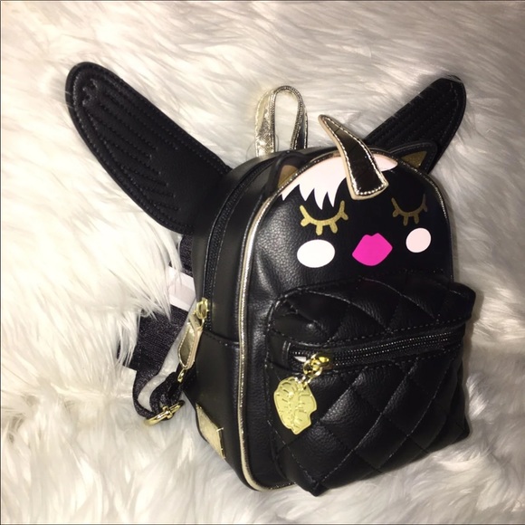 Betsey Johnson 🦄 mini backpack Unicorn black - Picture 4 of 8